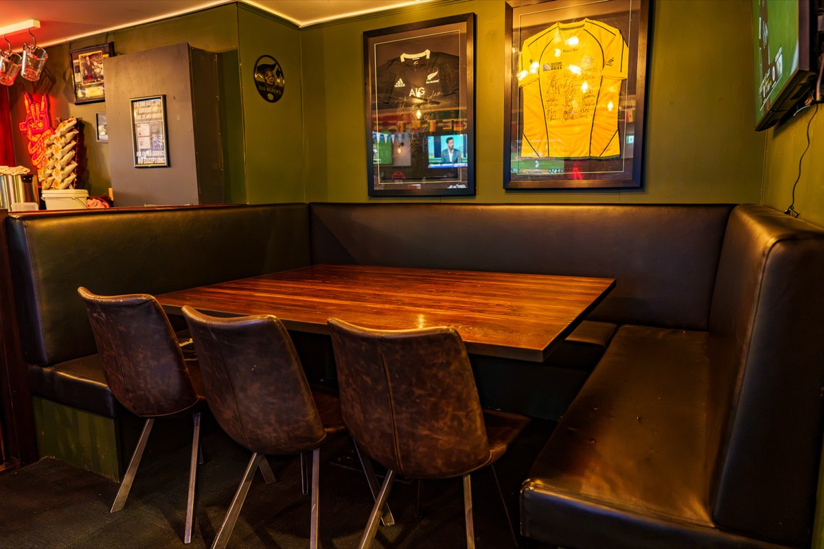 Private booth seating at The Locker Room